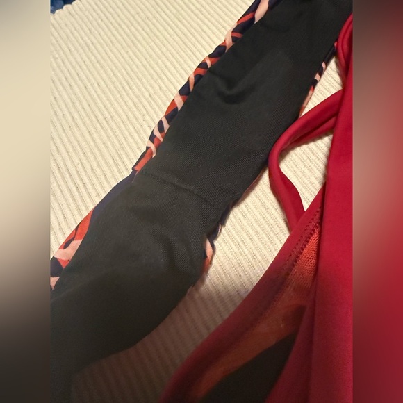 Icon Swim Orange and Red Asymmetrical Cut Out Swimsuit - Picture 7 of 8